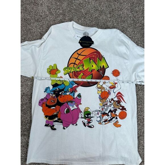 NWT PacSun Men’s XL Space Jam Graphic Tee Long Sleeve T-Shirt White/Multi Cotton - Picture 7 of 8